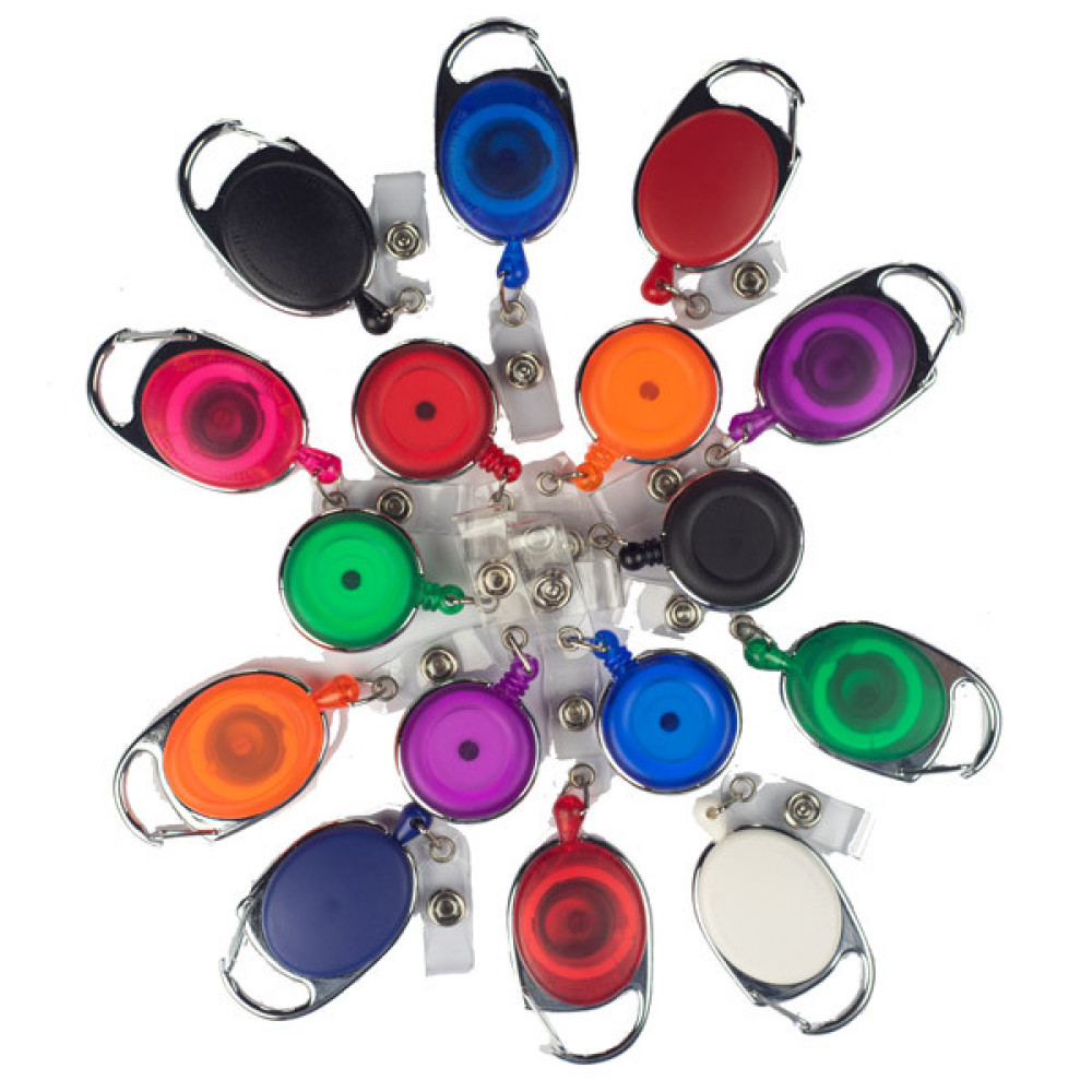 Oval badge reel box of 50