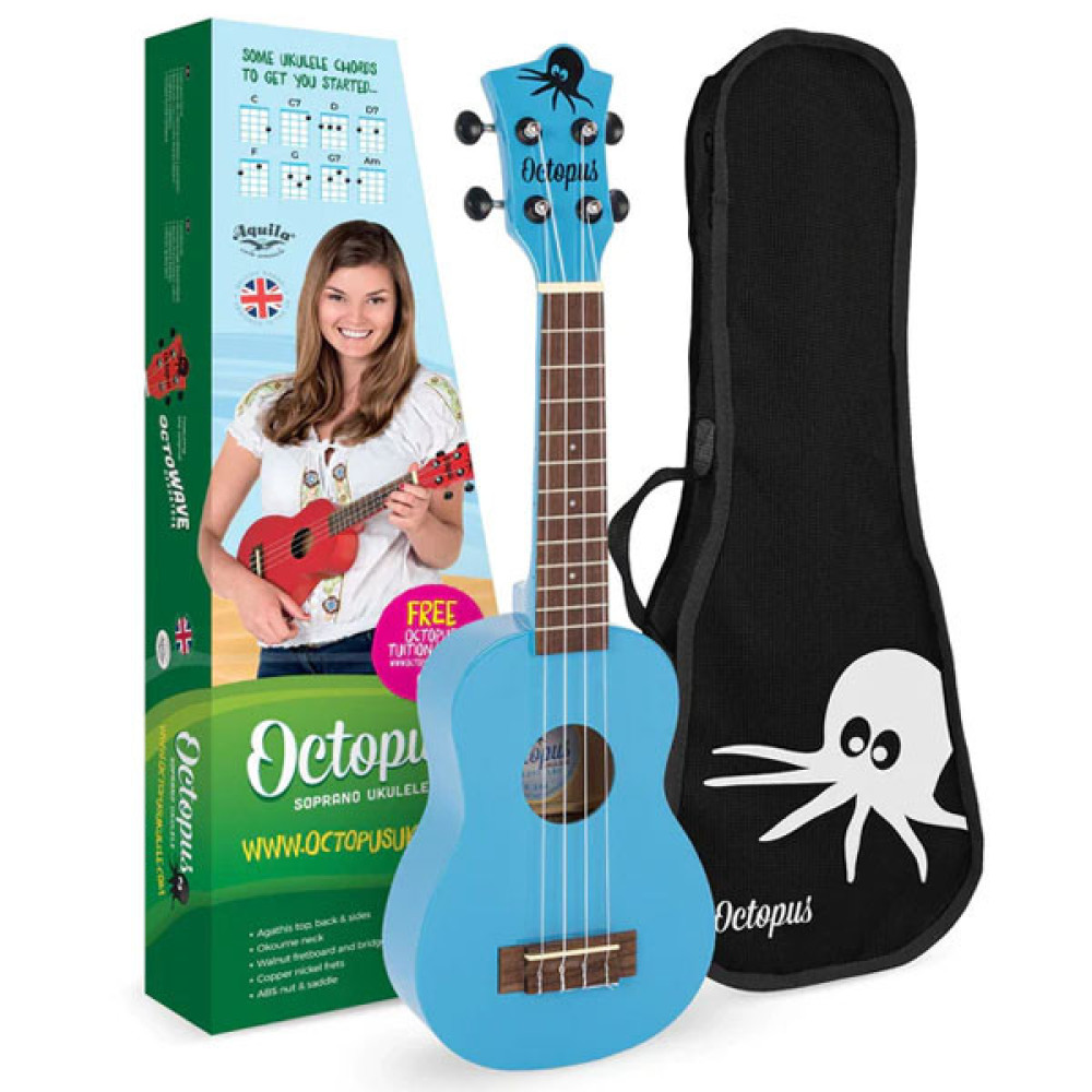 Octopus Academy Soprano Ukulele - Light Blue