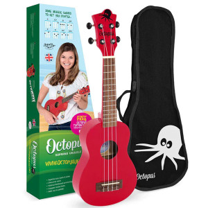 Octopus Academy Soprano Ukulele - Candy Apple Red